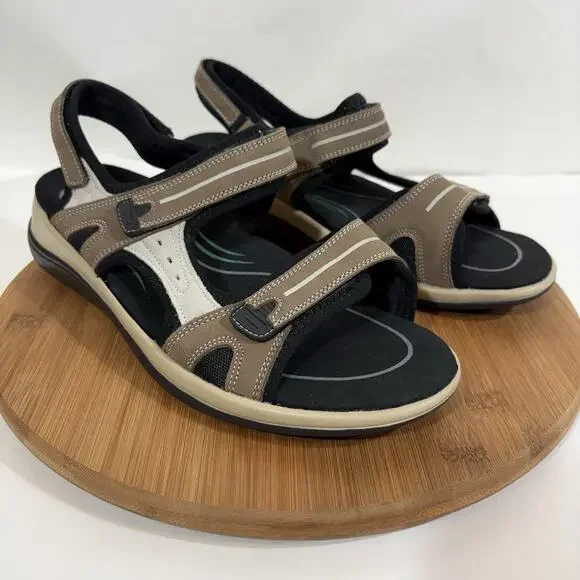 Orthofeet Women's Orthopedic Leather Venice Sandals Sz 10.5 Wide Brown Comfort - Picture 3 of 13